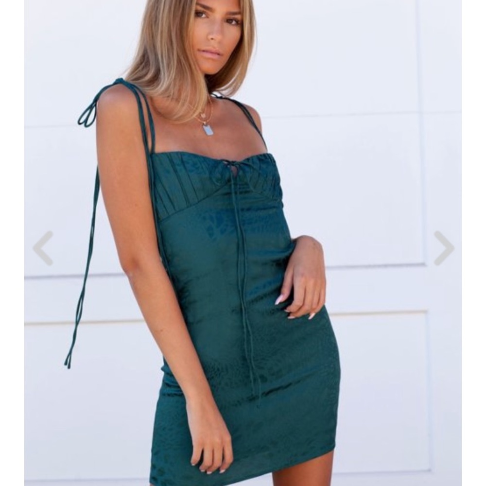 Feel The Rush Forest Green Cheetah Dress